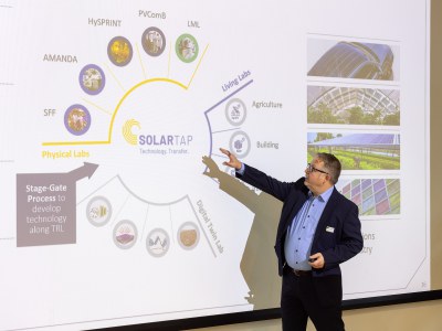Solar TAP Manager Dr. Jens Hauch (HI ERN) describes the research infrastructure available within the innovation platform